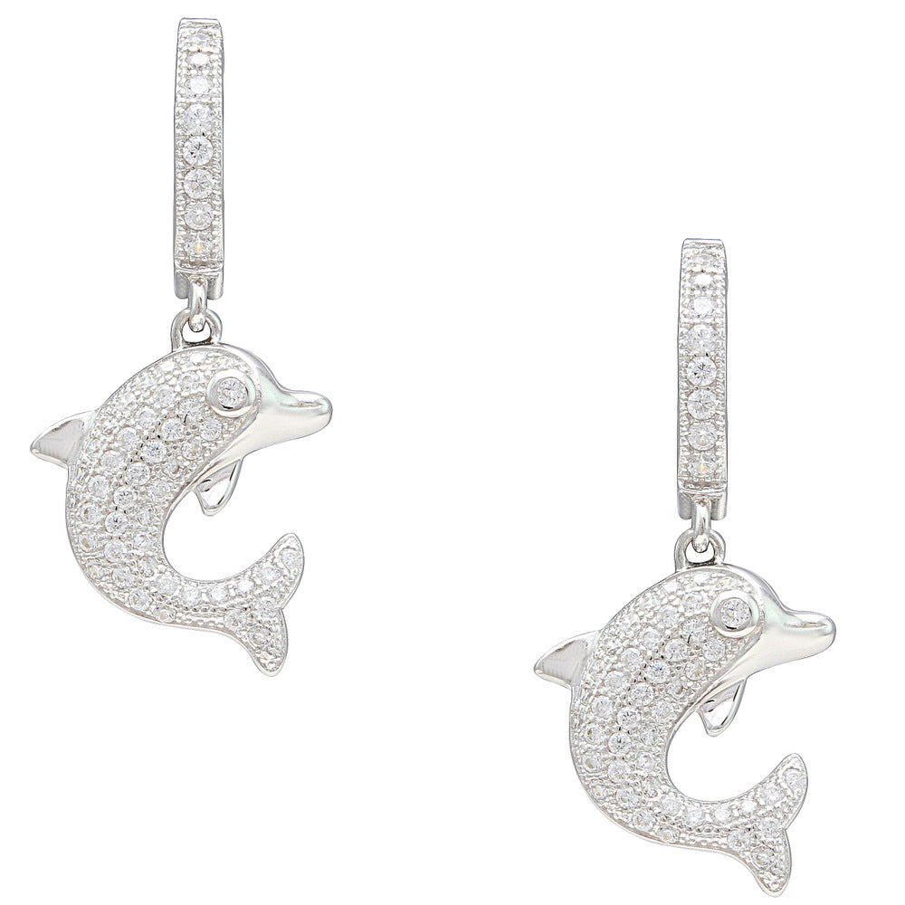 925 Silver Dolphin Black Spinel Stud Earrings Sea Animals Earrings For  Women Cute Earrings at Rs 505/pair | 925 Sterling Silver Earring in Jaipur  | ID: 2852426664212